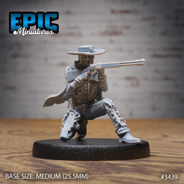 Undead Gunslinger Saloon Bard Old West Bandit Epic Miniatures 3d Printed Character