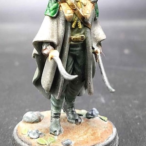 Dark Elven Dual Sword Ranger Player Character 3d Printed Painted Miniature