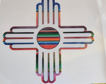 New Mexico Zia Serape Sticker Decal