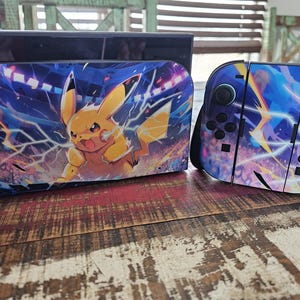 Skin Vinyl Decal "Lightning Pikachu" For Nintendo Switch 1 Switch 2 Gamer Console