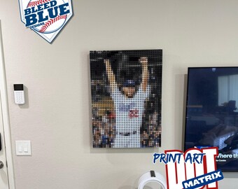 Dodgers Inspired Kershaw - DOT Matrix Design Print on Canvas