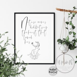 Nature never did betray the heart that loved her, Wordsworth, Romantic Poetry Quote, Literature Wall Art Printable, Digital Download, Decor