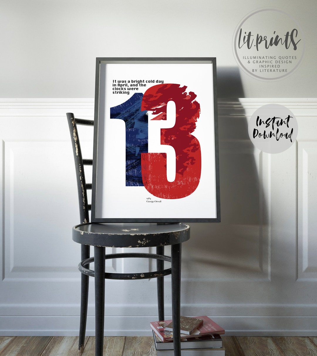 The Clocks Were Striking Thirteen. Orwell Literature Etsy