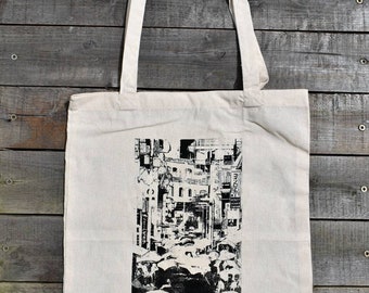 Screenprinted Harajuku Tote Bag