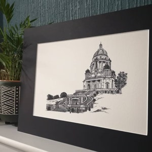 Lancaster Ashton Memorial, Hand drawn image, pen and ink, drawing image 3