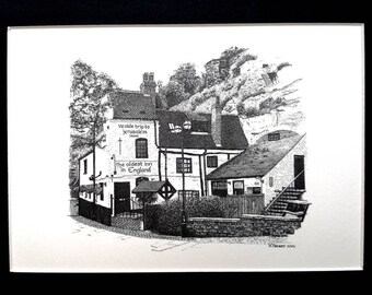 Ye Olde Trip naar Jerusalem Inn Nottingham - Afdrukken