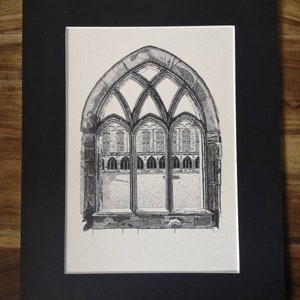 Durham Cathedral Cloisters, hand drawn print, pen and ink art image 9