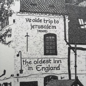 Ye Olde Trip to Jerusalem Inn Nottingham Print image 3