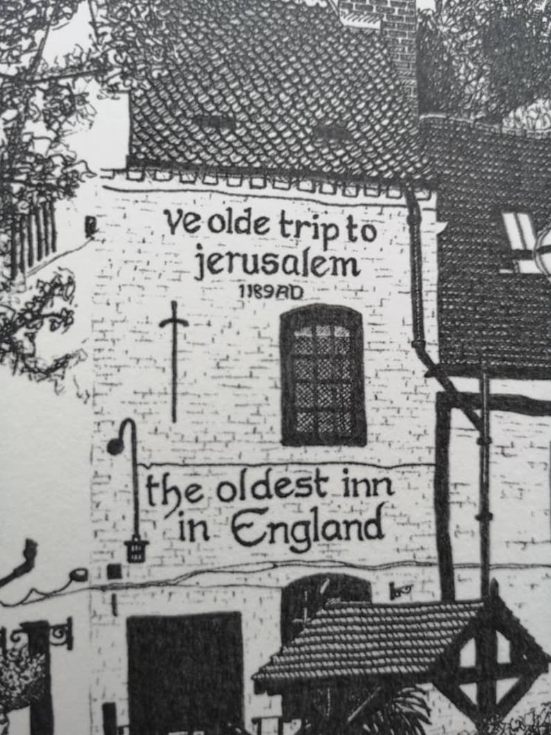 Ye Olde Trip to Jerusalem Inn Nottingham Print image 3