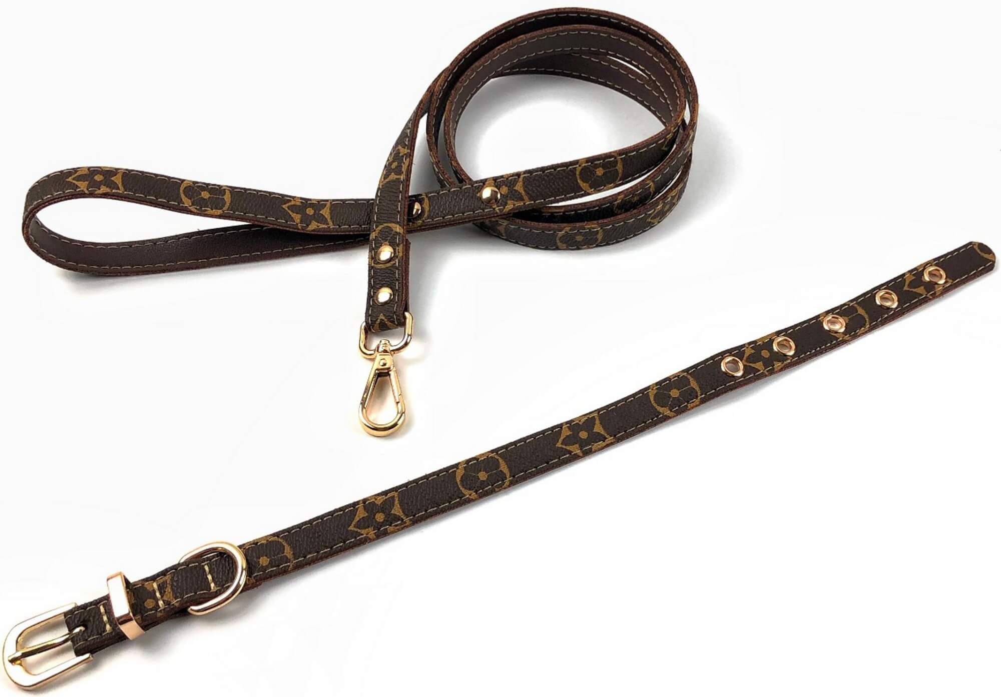 Vintage Louis Vuitton Brown Monogram Leash and Collar – Treasures of NYC