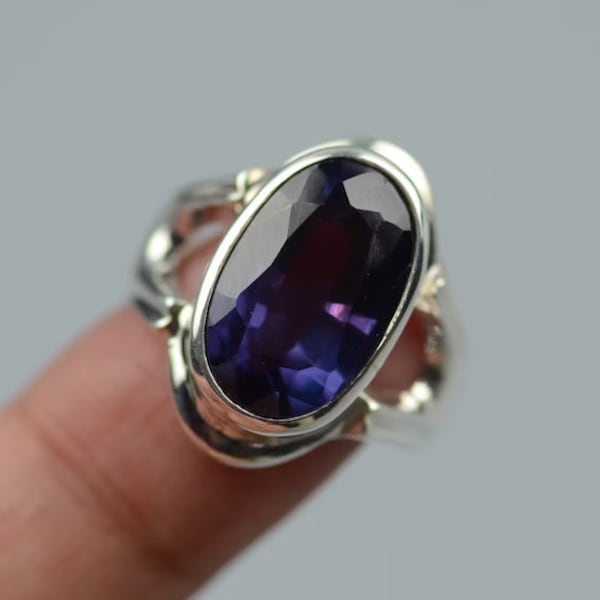 Rare Alexandrite Ring Women Alexandrite Ring Sterling Silver 925 shades of Color Alexandrite Ring Handmade Alexandrite Ring Rare Gem Ring