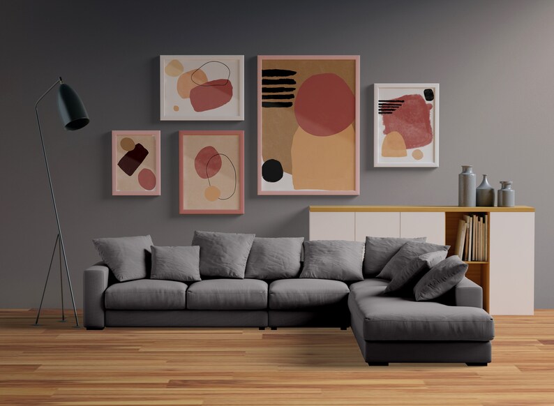 Set of 5 Abstract Art Print Etsy Digital Art Minimalist Art Etsy