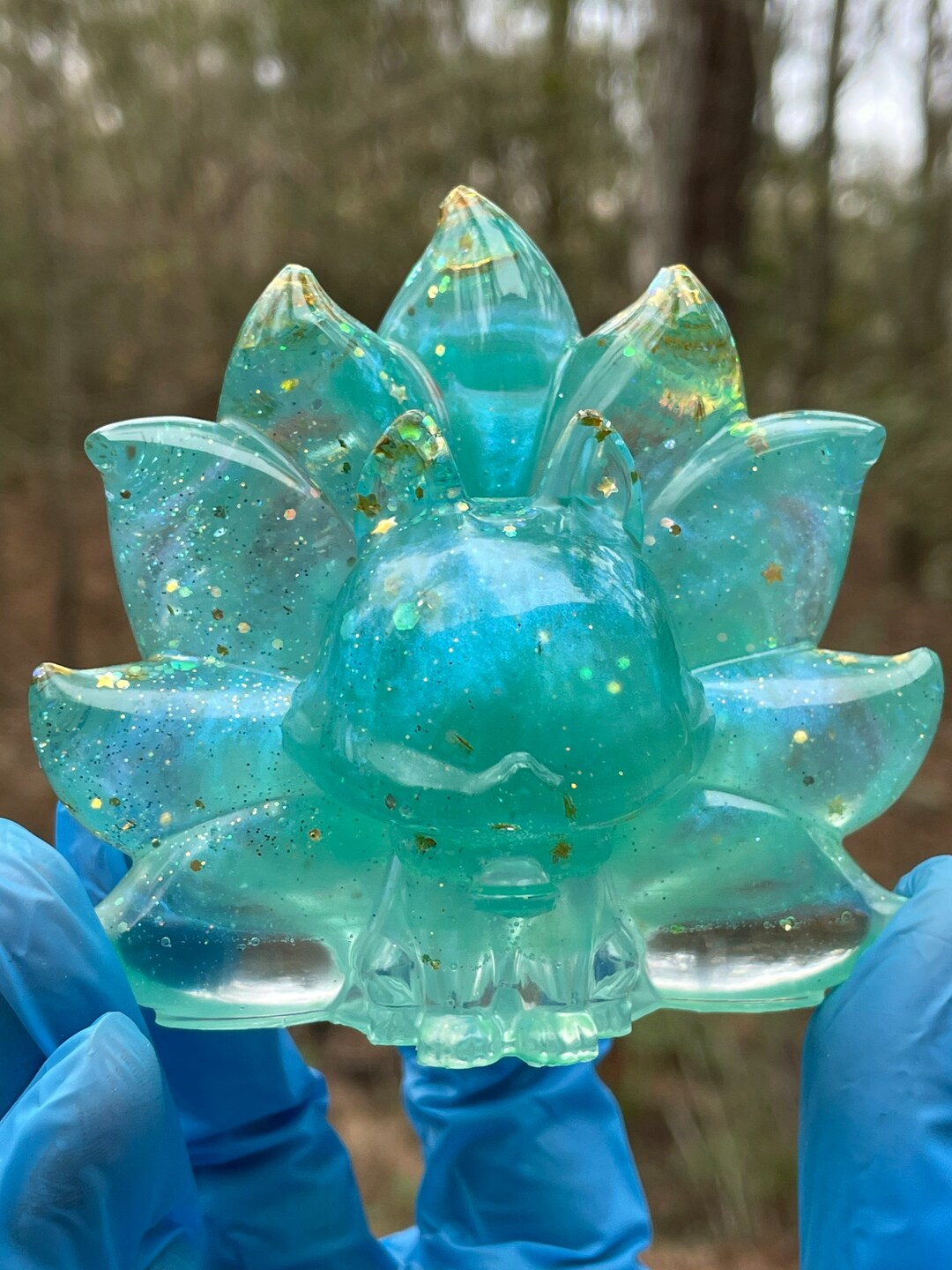 Northern Lights Resin Fox Figurine Etsy