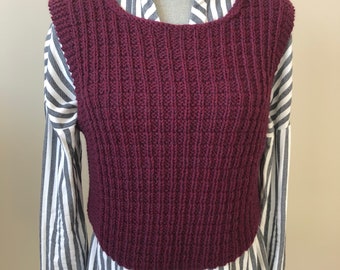 Knit Cropped Sweater Mini Vest Knit 