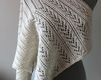 Hand knitted shawl, Knit lace shawl, Mod scarf, Knit wedding shawl, Gifts for her