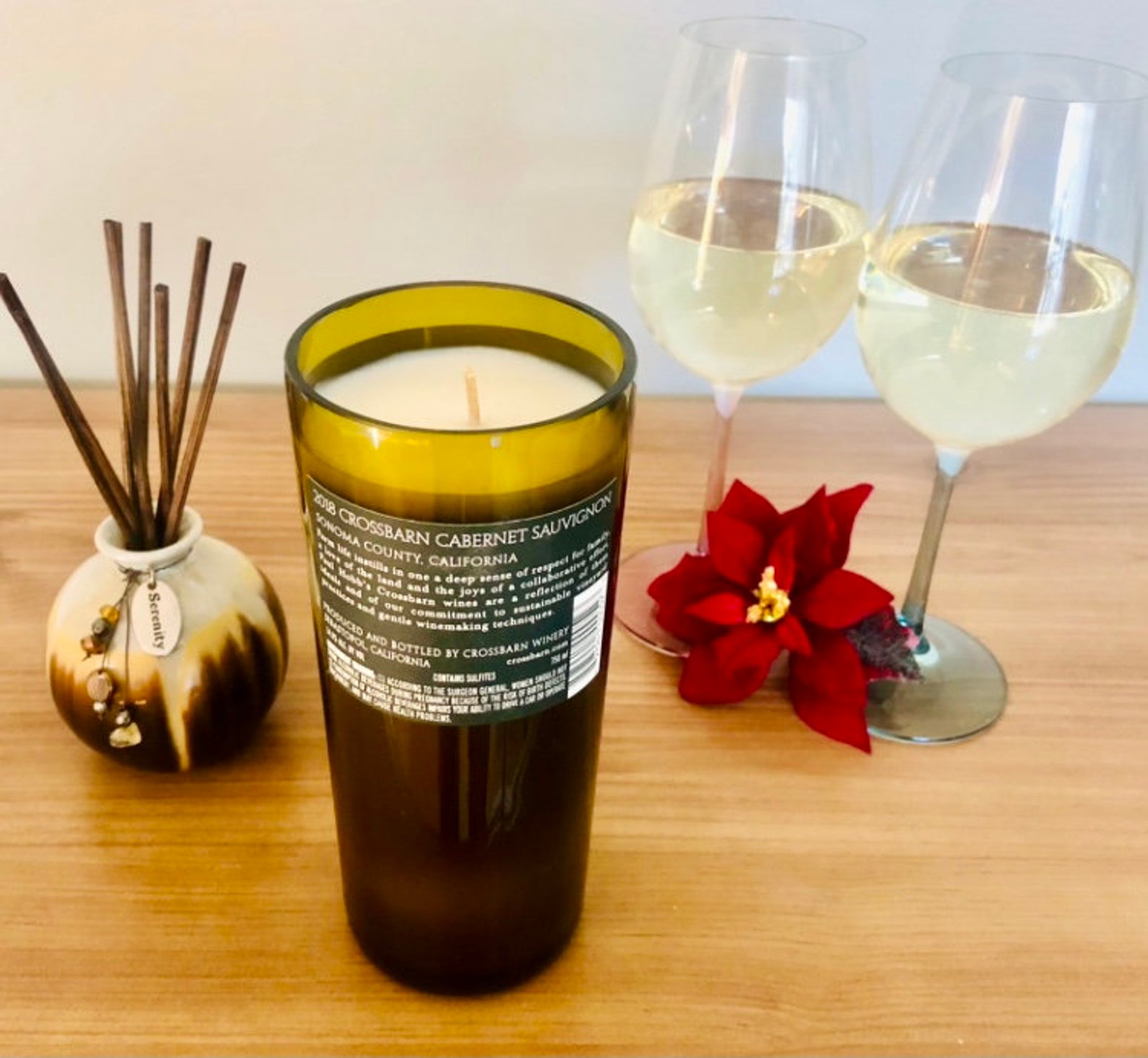 Wine Bottle Candles Crossbarn Candle Crossbarn Gifts Etsy