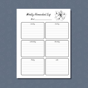 Homeschool To Do List: Weekly Homeschool Log (Printable PDF)