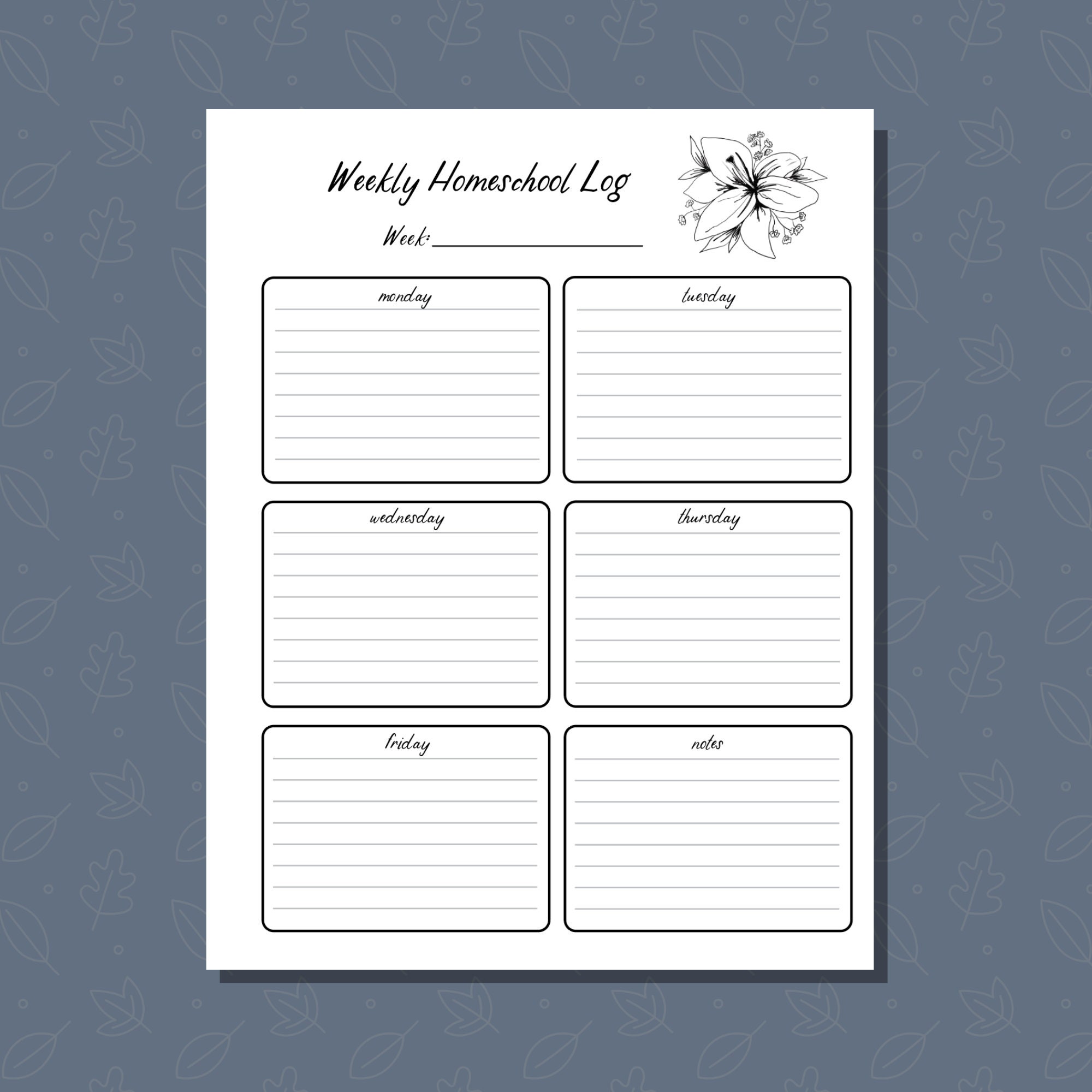 Homeschool to Do List, Weekly Homeschool Log, Daily to Do List ...