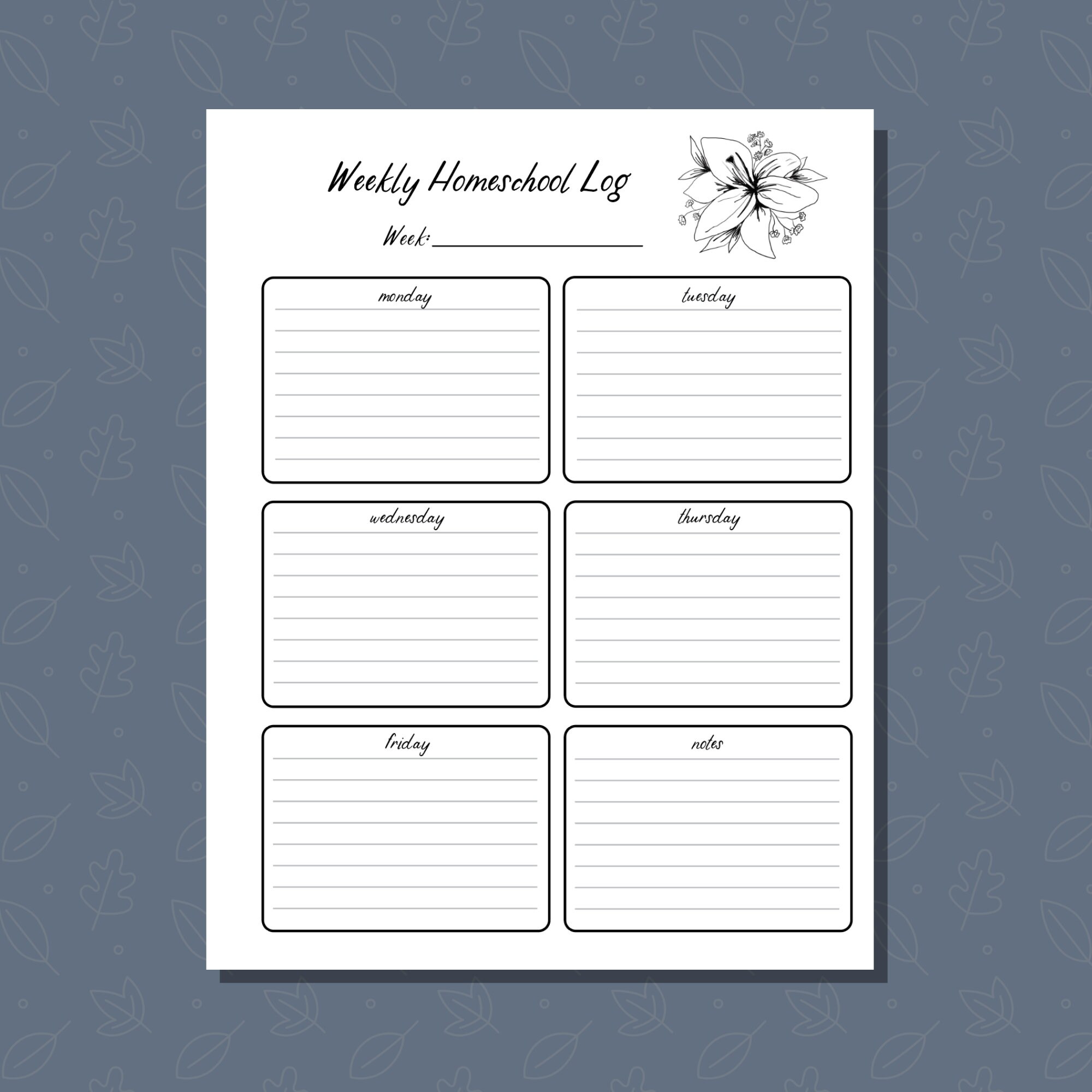 Homeschool To Do List Weekly Homeschool Log Daily To Do Etsy