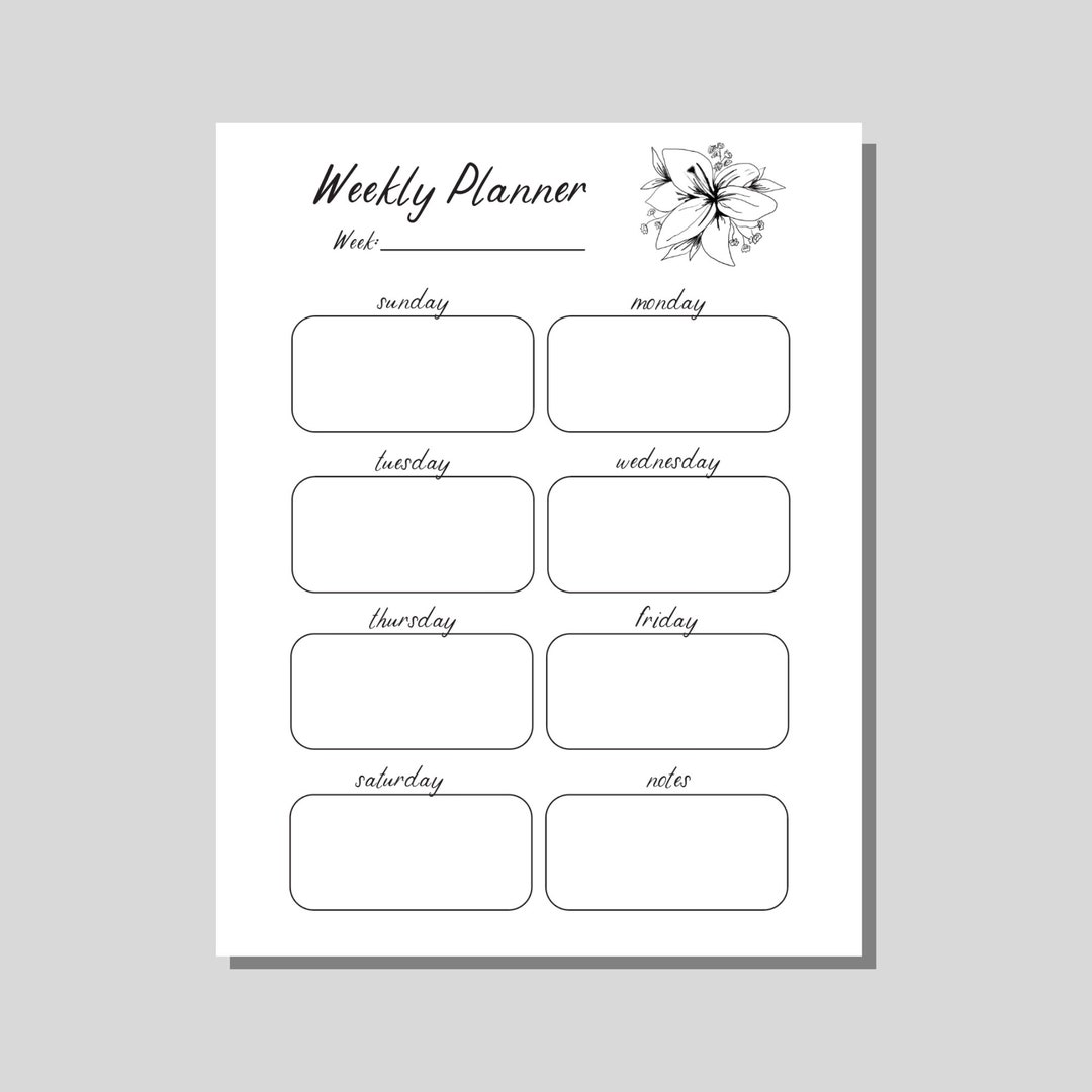 Weekly Planner Editable Printable PDF Weekly Schedule Etsy