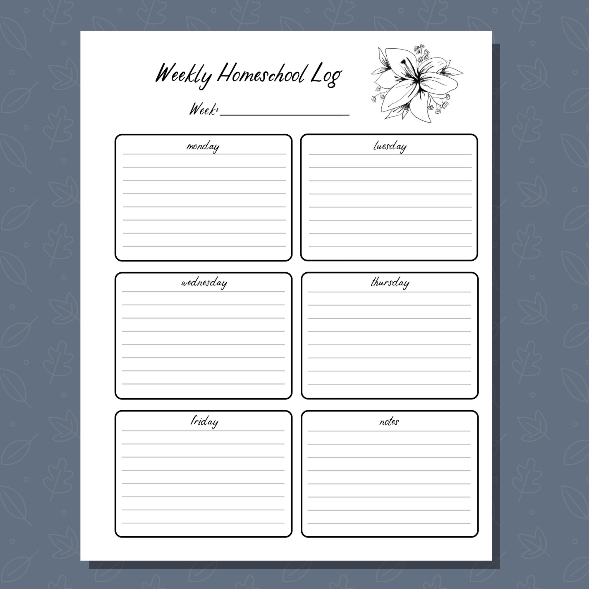 Homeschool to Do List, Weekly Homeschool Log, Daily to Do List ...