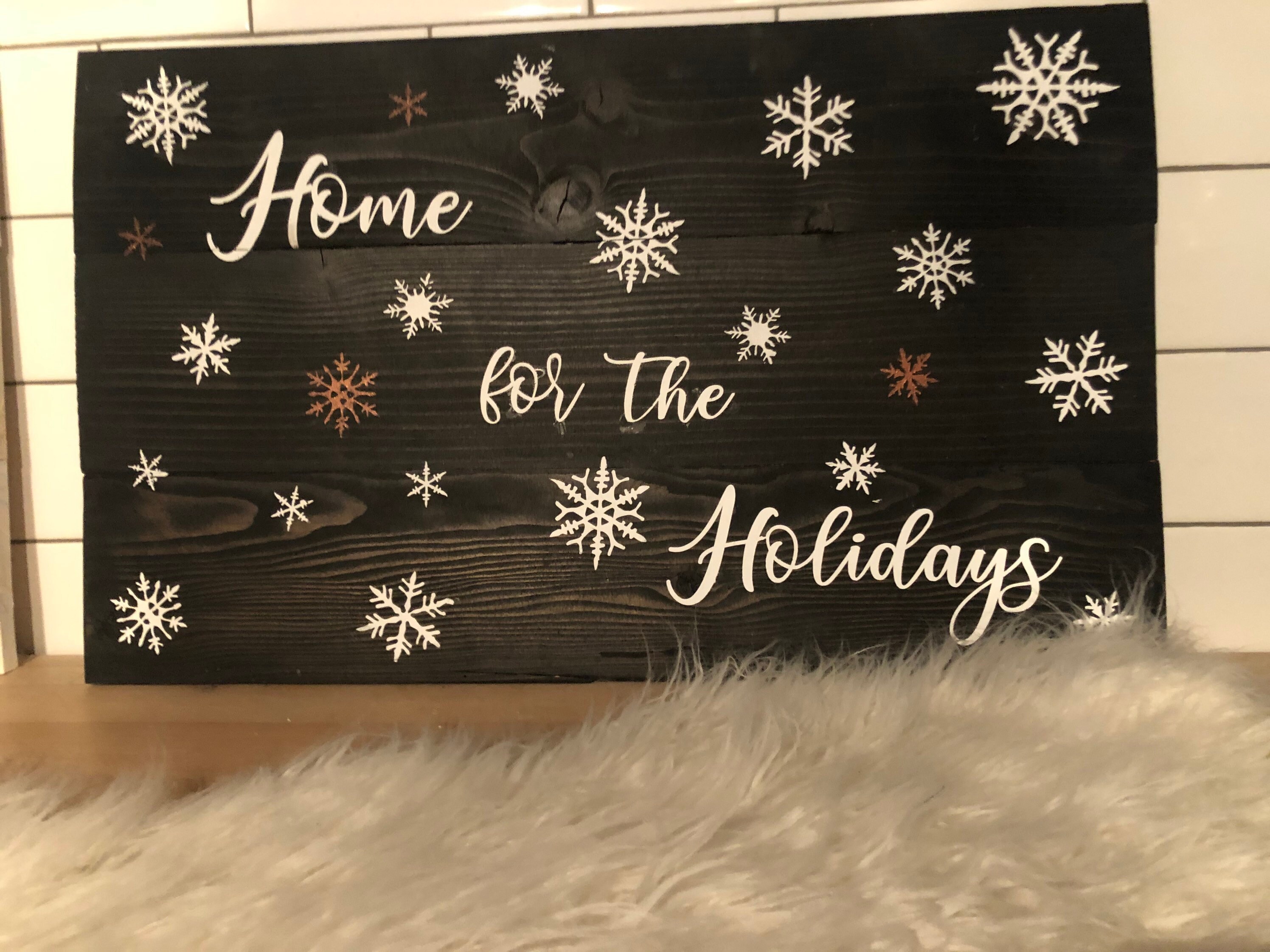 Large Wooden Sign. Rustic Wall Art Home for the Holidays. | Etsy