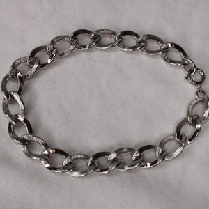 Curb Link Sterling Silver Bracelet, Men&#39;s Bracelet, Sterling Silver Cut Bracelet