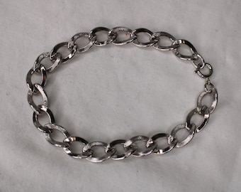 Curb Link Sterling Silver Bracelet - Men's Cut Chain