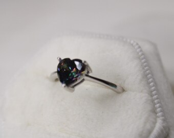 Heart Mystic Topaz Sterling Silver Ring