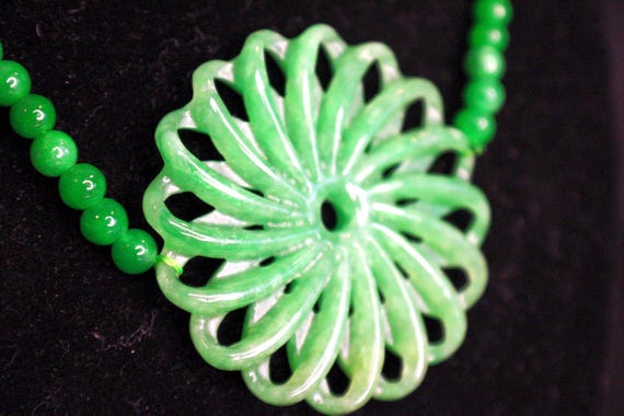 Genuine Jade Carved Necklace