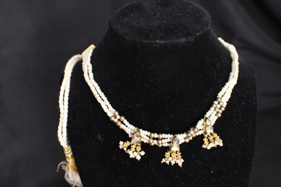 Fresh Water Pearl Necklace, Tassel Necklace, 3 Strand Necklace, Triple Strand Pearl Necklace, Ethnic Necklace