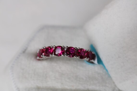Sterling Silver (Tested) Lab created Ruby Red Ete… - image 7
