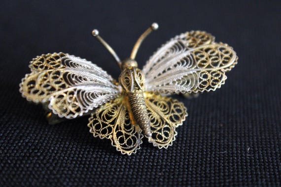 800 Silver Art Deco Era Butterfly Brooch
