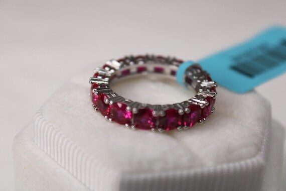 Sterling Silver (Tested) Lab created Ruby Red Ete… - image 2