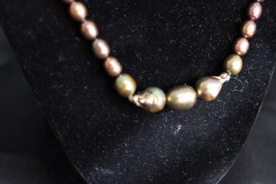 Freshwater Bronze Pearl Necklace 14/20th GF Clasp