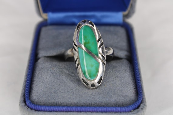 Navajo Style Ring, Turquoise Sterling Silver Ring, Native American Turquoise Ring