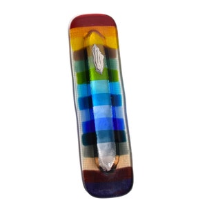 Mezuzah case,Modern fused glass Mezuzah, Judaica gifts,Judaism gift,Jewish home,Large mezuzah handmade,Made in Israel, Mezuzah for door