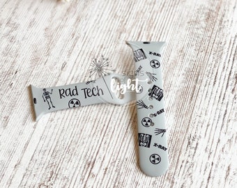 Rad Tech Watch Band | Silicone Watch Band | Engraved Watch Band | Medical | X-ray