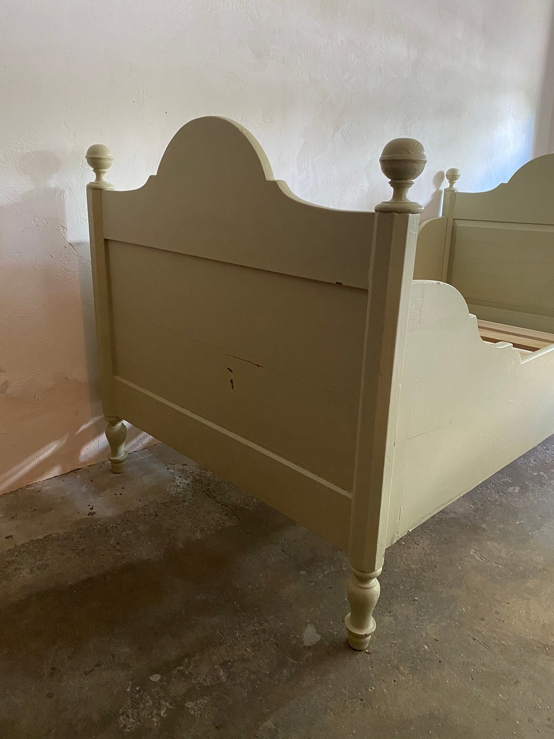 Antique Pine European Sleigh Bed in Mint Green Etsy