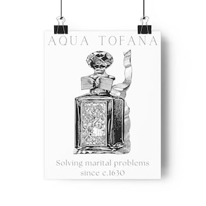 Stylish Aqua Tofana True Crime Wall Art | 11x14 Decorative Poster