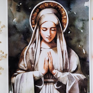 Virgin Mary Painting for Religious Gift, Catholic Mary Art for Faith Gifts