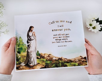 Jeremiah 33:3, Bible Verse Wall Art For Christians, Jesus Print Bible Quote, Believe Poster