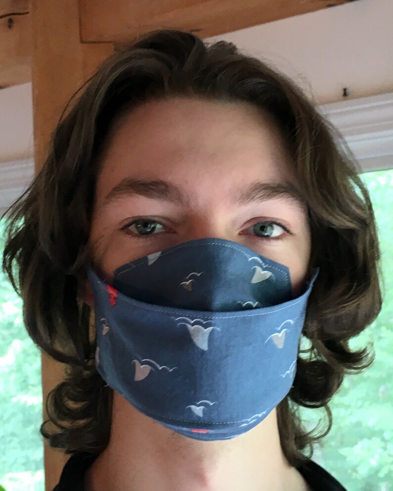 Trifold cotton face mask origamistyle with adjustable ear Etsy
