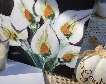 Beautiful, original art White Calla Lily Greeting Card From Joni Silva's White Flower Collection