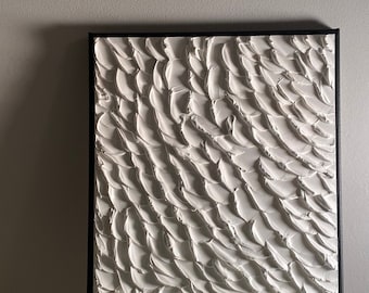 Coastal Whitecaps Texture Art – Handmade 3D Painting on Canvas