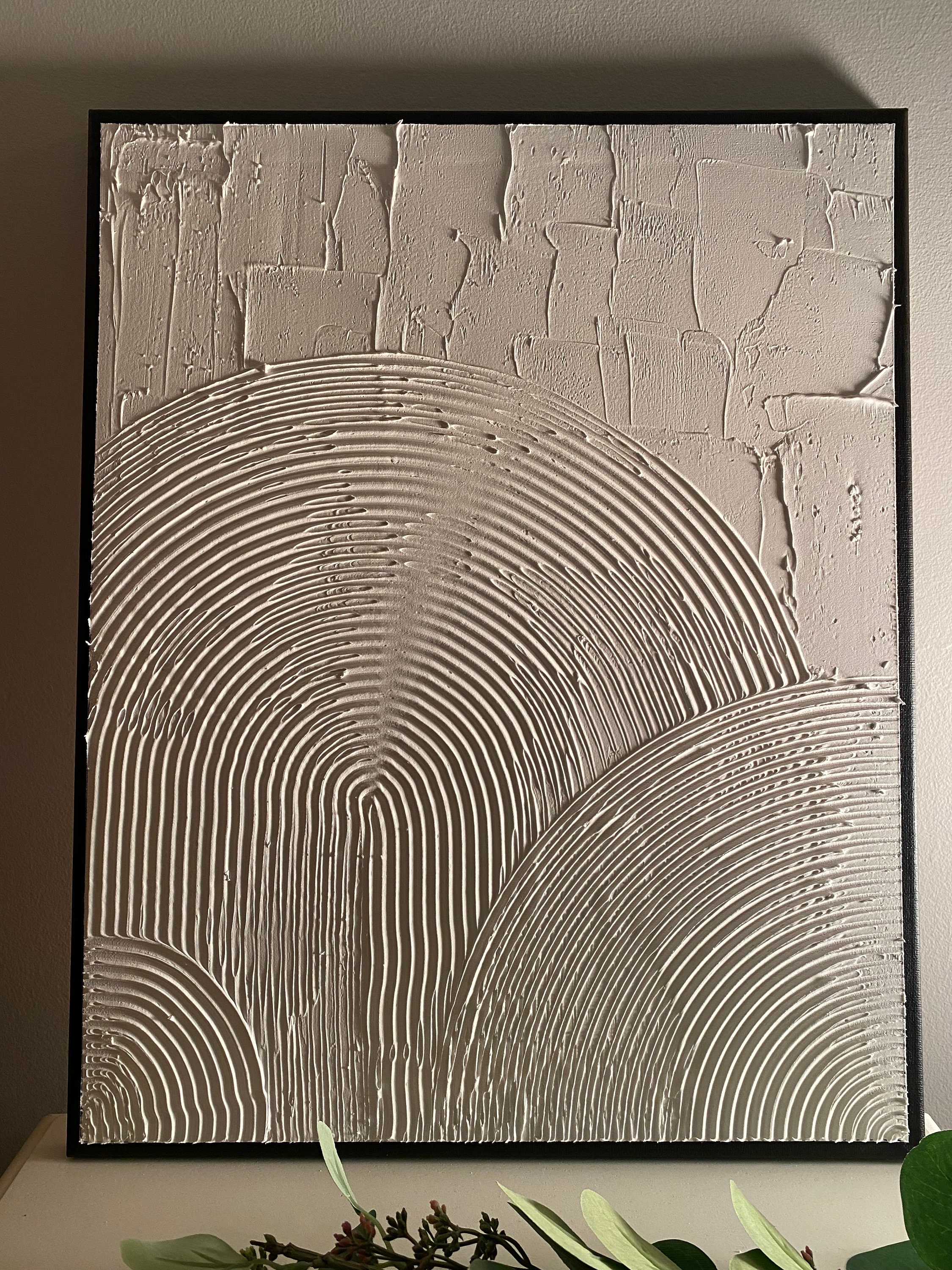 アーチズホワイトテクスチャアート：キャンバスに塗られた石膏