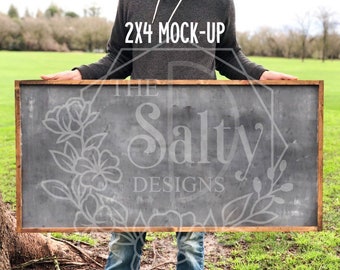 Wood 24x48 Sign Mock up | Large Blank Wood Sign Mock up | Farmhouse Sign Mock up | Wood Frame Mock up | Distressed Sign Mock up | 2x4 Mockup