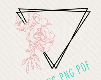 Svg Download | Geometric Border | Triangle Border | Triangle Svg | Floral Border | Svg Instant Download | Svg Cut File | Svg | Cut File