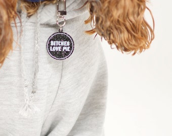 Dog Collar Tag "Bitches Love Me", Dog accessories, pet fashion, dog clothes, dog clothing