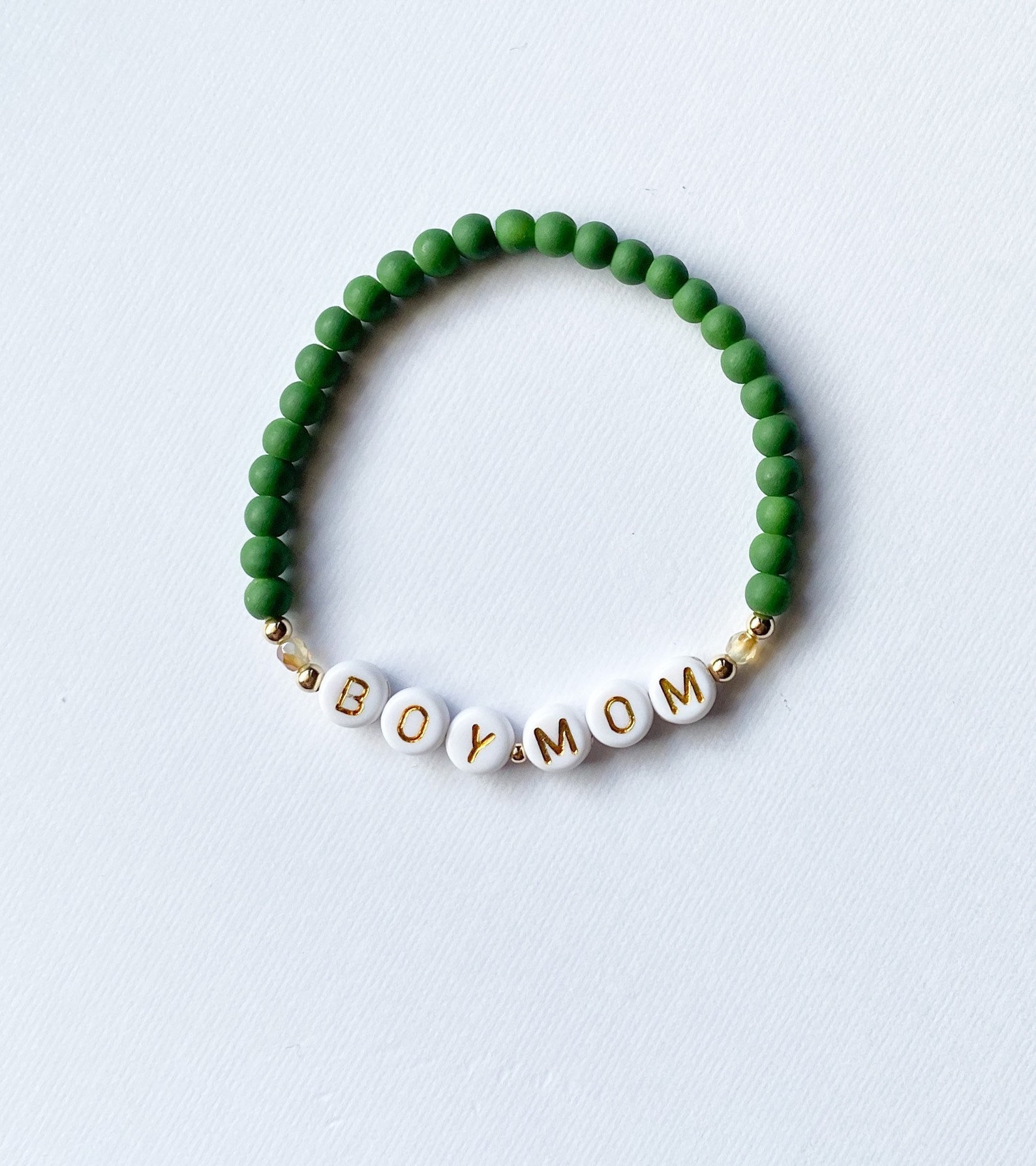 Beaded bracelet BOY/GIRL MOM personalized bracelets gold Etsy